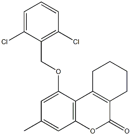 1-[(2,6-dichlorophenyl)methoxy]-3-methyl-7,8,9,10-tetrahydrobenzo[c]chromen-6-one 구조식 이미지