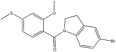 (5-bromo-2,3-dihydroindol-1-yl)-(2-methoxy-4-methylsulfanylphenyl)methanone Structure