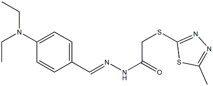 N-[(E)-[4-(diethylamino)phenyl]methylideneamino]-2-[(5-methyl-1,3,4-thiadiazol-2-yl)sulfanyl]acetamide 구조식 이미지