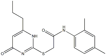 N-(2,4-dimethylphenyl)-2-[(4-oxo-6-propyl-1H-pyrimidin-2-yl)sulfanyl]acetamide 구조식 이미지