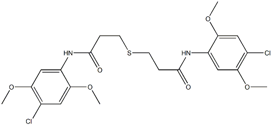 3-[3-(4-chloro-2,5-dimethoxyanilino)-3-oxopropyl]sulfanyl-N-(4-chloro-2,5-dimethoxyphenyl)propanamide Structure