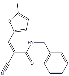 (Z)-N-benzyl-2-cyano-3-(5-methylfuran-2-yl)prop-2-enamide 구조식 이미지