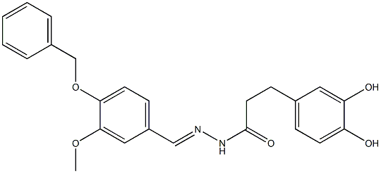 3-(3,4-dihydroxyphenyl)-N-[(E)-(3-methoxy-4-phenylmethoxyphenyl)methylideneamino]propanamide 구조식 이미지