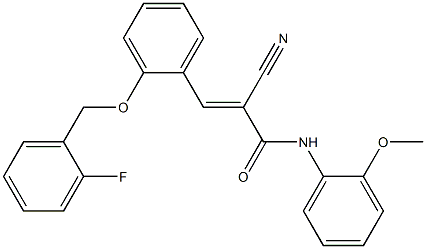 (E)-2-cyano-3-[2-[(2-fluorophenyl)methoxy]phenyl]-N-(2-methoxyphenyl)prop-2-enamide Structure