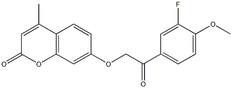 7-[2-(3-fluoro-4-methoxyphenyl)-2-oxoethoxy]-4-methylchromen-2-one 구조식 이미지