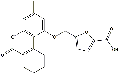 5-[(3-methyl-6-oxo-7,8,9,10-tetrahydrobenzo[c]chromen-1-yl)oxymethyl]furan-2-carboxylic acid Structure