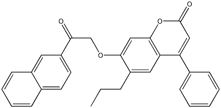 7-(2-naphthalen-2-yl-2-oxoethoxy)-4-phenyl-6-propylchromen-2-one 구조식 이미지