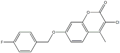 3-chloro-7-[(4-fluorophenyl)methoxy]-4-methylchromen-2-one 구조식 이미지