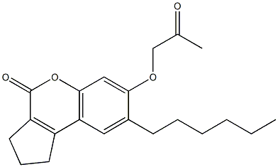 8-hexyl-7-(2-oxopropoxy)-2,3-dihydro-1H-cyclopenta[c]chromen-4-one 구조식 이미지