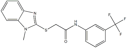 2-(1-methylbenzimidazol-2-yl)sulfanyl-N-[3-(trifluoromethyl)phenyl]acetamide 구조식 이미지