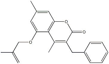 3-benzyl-4,7-dimethyl-5-(2-methylprop-2-enoxy)chromen-2-one 구조식 이미지