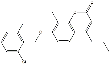 7-[(2-chloro-6-fluorophenyl)methoxy]-8-methyl-4-propylchromen-2-one 구조식 이미지