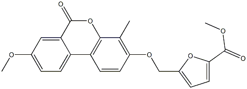 methyl 5-[(8-methoxy-4-methyl-6-oxobenzo[c]chromen-3-yl)oxymethyl]furan-2-carboxylate Structure