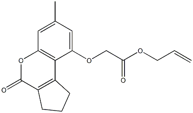 prop-2-enyl 2-[(7-methyl-4-oxo-2,3-dihydro-1H-cyclopenta[c]chromen-9-yl)oxy]acetate 구조식 이미지