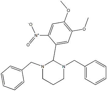 1,3-dibenzyl-2-(4,5-dimethoxy-2-nitrophenyl)-1,3-diazinane Structure