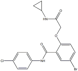 5-bromo-N-(4-chlorophenyl)-2-[2-(cyclopropylamino)-2-oxoethoxy]benzamide 구조식 이미지