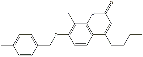 4-butyl-8-methyl-7-[(4-methylphenyl)methoxy]chromen-2-one 구조식 이미지
