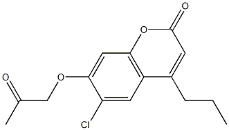 6-chloro-7-(2-oxopropoxy)-4-propylchromen-2-one 구조식 이미지