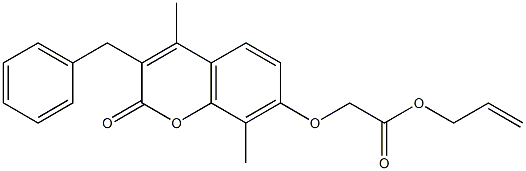 prop-2-enyl 2-(3-benzyl-4,8-dimethyl-2-oxochromen-7-yl)oxyacetate 구조식 이미지