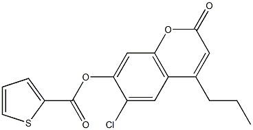 (6-chloro-2-oxo-4-propylchromen-7-yl) thiophene-2-carboxylate 구조식 이미지