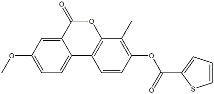 (8-methoxy-4-methyl-6-oxobenzo[c]chromen-3-yl) thiophene-2-carboxylate 구조식 이미지