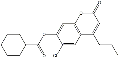 (6-chloro-2-oxo-4-propylchromen-7-yl) cyclohexanecarboxylate 구조식 이미지