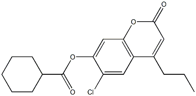 (6-chloro-2-oxo-4-propylchromen-7-yl) cyclohexanecarboxylate Structure