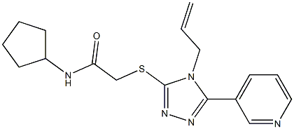 N-cyclopentyl-2-[(4-prop-2-enyl-5-pyridin-3-yl-1,2,4-triazol-3-yl)sulfanyl]acetamide Structure