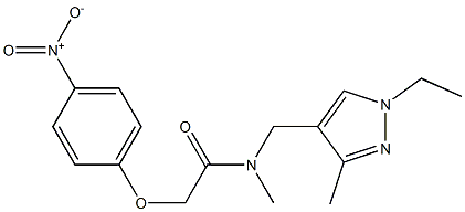 N-[(1-ethyl-3-methylpyrazol-4-yl)methyl]-N-methyl-2-(4-nitrophenoxy)acetamide Structure