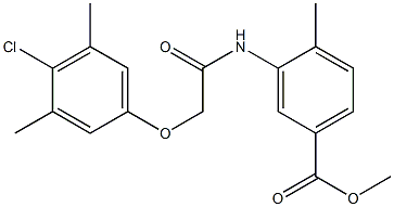 methyl 3-[[2-(4-chloro-3,5-dimethylphenoxy)acetyl]amino]-4-methylbenzoate 구조식 이미지