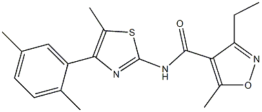 N-[4-(2,5-dimethylphenyl)-5-methyl-1,3-thiazol-2-yl]-3-ethyl-5-methyl-1,2-oxazole-4-carboxamide Structure