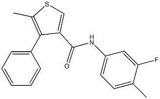 N-(3-fluoro-4-methylphenyl)-5-methyl-4-phenylthiophene-3-carboxamide 구조식 이미지