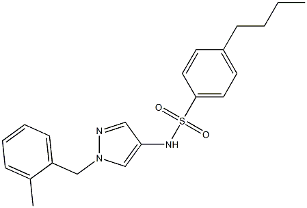 4-butyl-N-[1-[(2-methylphenyl)methyl]pyrazol-4-yl]benzenesulfonamide Structure