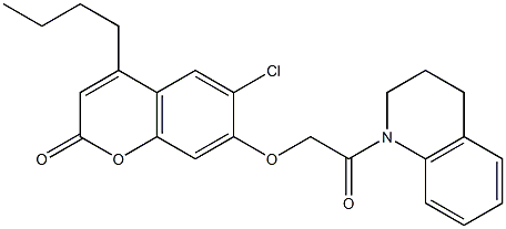 4-butyl-6-chloro-7-[2-(3,4-dihydro-2H-quinolin-1-yl)-2-oxoethoxy]chromen-2-one 구조식 이미지