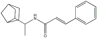 (E)-N-[1-(3-bicyclo[2.2.1]heptanyl)ethyl]-3-phenylprop-2-enamide 구조식 이미지