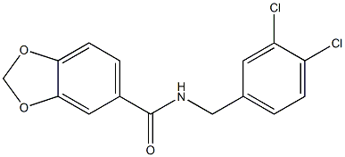 N-[(3,4-dichlorophenyl)methyl]-1,3-benzodioxole-5-carboxamide 구조식 이미지