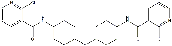 2-chloro-N-[4-[[4-[(2-chloropyridine-3-carbonyl)amino]cyclohexyl]methyl]cyclohexyl]pyridine-3-carboxamide 구조식 이미지