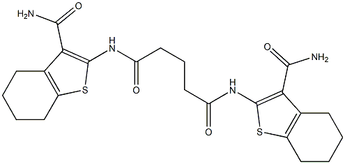 N,N'-bis(3-carbamoyl-4,5,6,7-tetrahydro-1-benzothiophen-2-yl)pentanediamide Structure