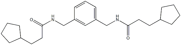 3-cyclopentyl-N-[[3-[(3-cyclopentylpropanoylamino)methyl]phenyl]methyl]propanamide Structure