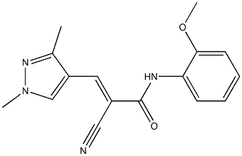 (E)-2-cyano-3-(1,3-dimethylpyrazol-4-yl)-N-(2-methoxyphenyl)prop-2-enamide Structure