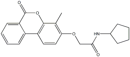 N-cyclopentyl-2-(4-methyl-6-oxobenzo[c]chromen-3-yl)oxyacetamide 구조식 이미지