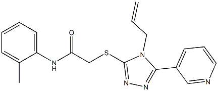 N-(2-methylphenyl)-2-[(4-prop-2-enyl-5-pyridin-3-yl-1,2,4-triazol-3-yl)sulfanyl]acetamide Structure