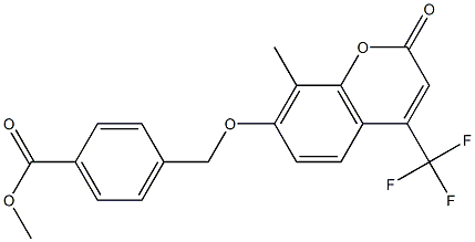 methyl 4-[[8-methyl-2-oxo-4-(trifluoromethyl)chromen-7-yl]oxymethyl]benzoate 구조식 이미지