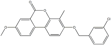 3-[(3-chlorophenyl)methoxy]-8-methoxy-4-methylbenzo[c]chromen-6-one 구조식 이미지