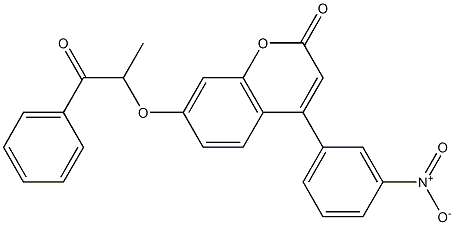 4-(3-nitrophenyl)-7-(1-oxo-1-phenylpropan-2-yl)oxychromen-2-one 구조식 이미지