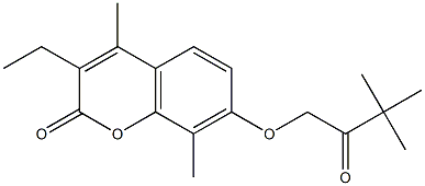 7-(3,3-dimethyl-2-oxobutoxy)-3-ethyl-4,8-dimethylchromen-2-one Structure