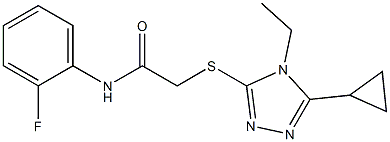 2-[(5-cyclopropyl-4-ethyl-1,2,4-triazol-3-yl)sulfanyl]-N-(2-fluorophenyl)acetamide Structure
