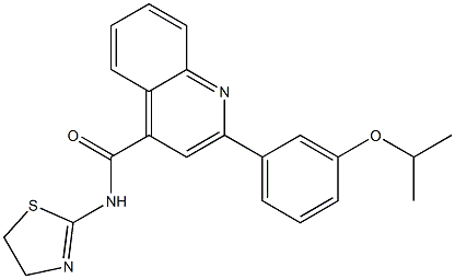 N-(4,5-dihydro-1,3-thiazol-2-yl)-2-(3-propan-2-yloxyphenyl)quinoline-4-carboxamide 구조식 이미지