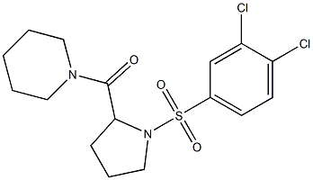 [1-(3,4-dichlorophenyl)sulfonylpyrrolidin-2-yl]-piperidin-1-ylmethanone Structure