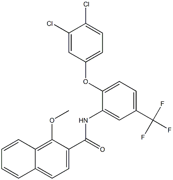 N-[2-(3,4-dichlorophenoxy)-5-(trifluoromethyl)phenyl]-1-methoxynaphthalene-2-carboxamide 구조식 이미지